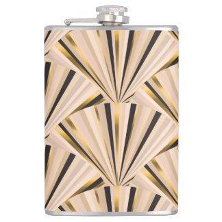 Art Deco Scales: Geometric Golden Glamour Hip Flask