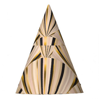 Art Deco Scales: Geometric Golden Glamour Party Hat