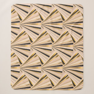 Art Deco Scales: Geometric Golden Glamour Sherpa Blanket
