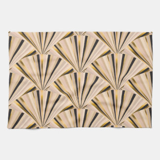 Art Deco Scales: Geometric Golden Glamour Tea Towel