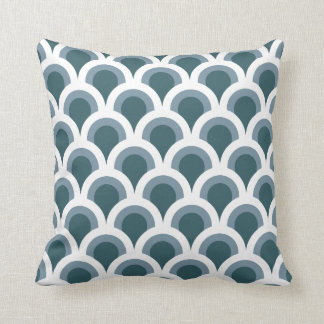 Art Deco Scales in Teal Cushion