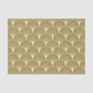 Art deco,scallop,pattern,gold,white,silver,chic, tissue paper