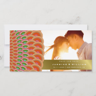 Art Deco Scalloped Fan Save The Date Photo Card