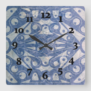 ART DECO SCANDINAVIAN BLUE by Slipperywindow Square Wall Clock