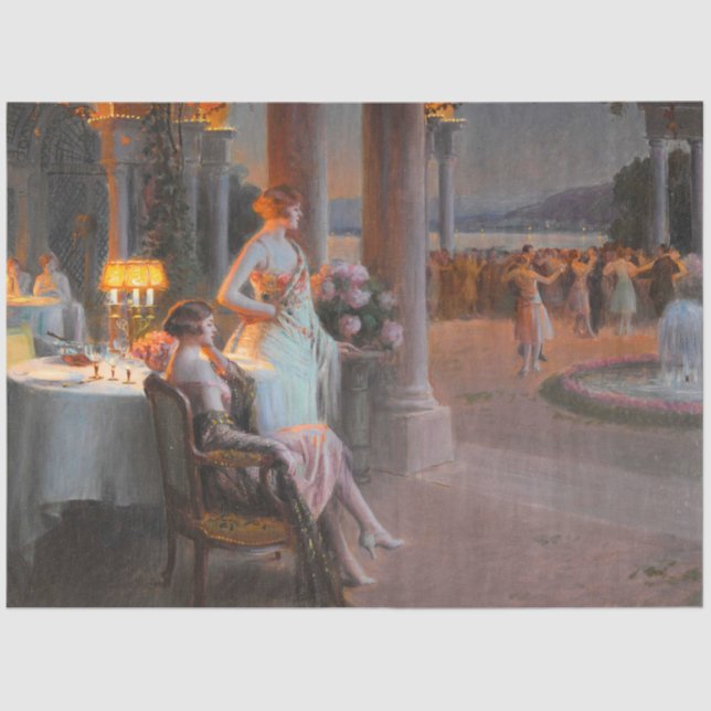 Art Deco Scene by Delphin Enjolras Decoupage Tissue Paper (Front)