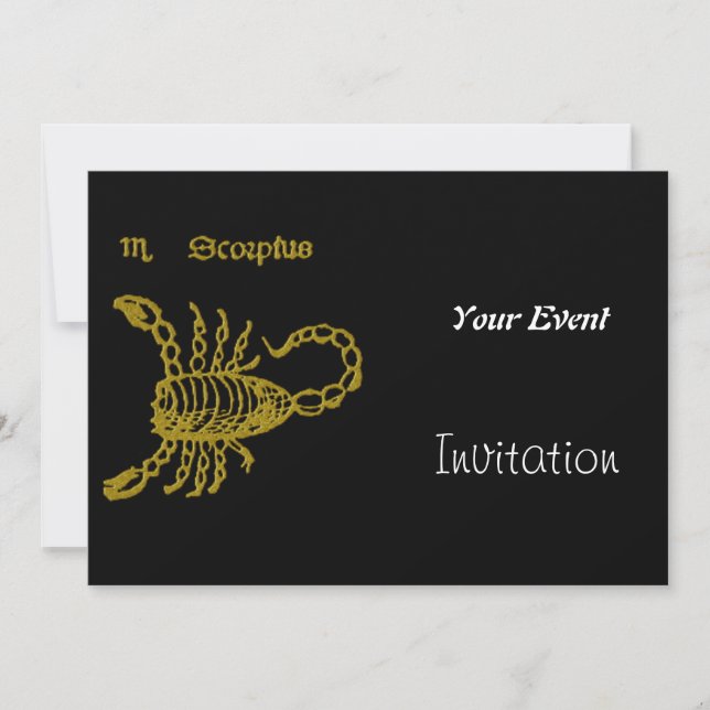 Art Deco Scorpio Party Invitation (Front)
