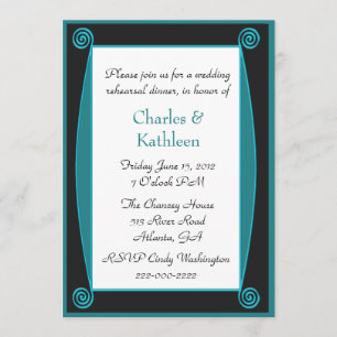 Art Deco Scrolls Wedding Rehearsal Invitation