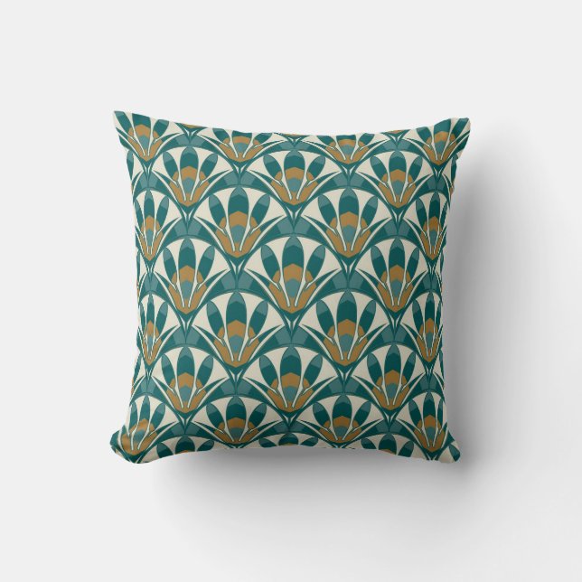 Art deco seamless abstract floral pattern. Decor e Cushion (Front)