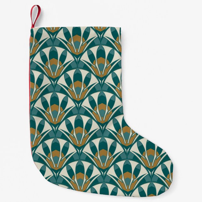 Art deco seamless abstract floral pattern. Decor e Small Christmas Stocking (Front)