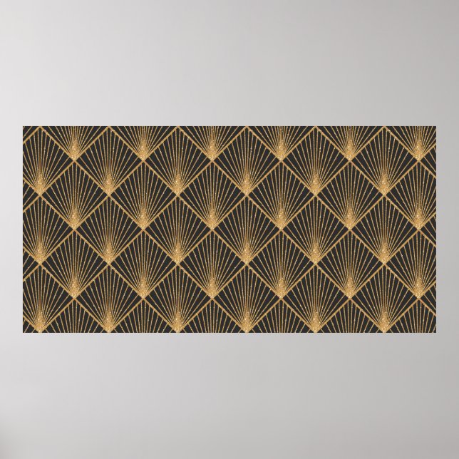 Art Deco Seamless Geometric Pattern. Elegant Wallp Poster (Front)