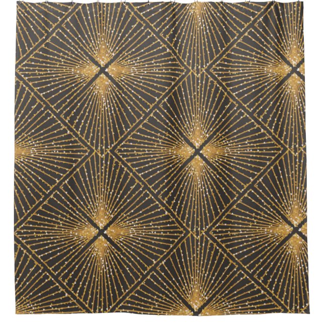 Art Deco Seamless Geometric Pattern. Elegant Wallp Shower Curtain (Front)
