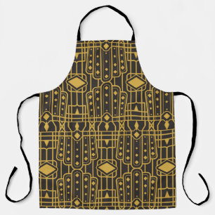 Art Deco seamless luxury geometric pattern. Golden Apron