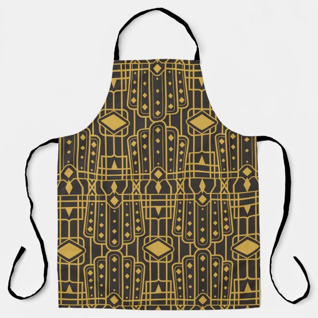 Art Deco seamless luxury geometric pattern. Golden Apron (Front)