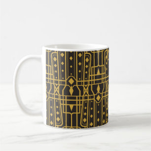 Art Deco seamless luxury geometric pattern. Golden Coffee Mug
