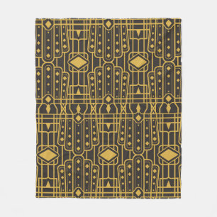 Art Deco seamless luxury geometric pattern. Golden Fleece Blanket