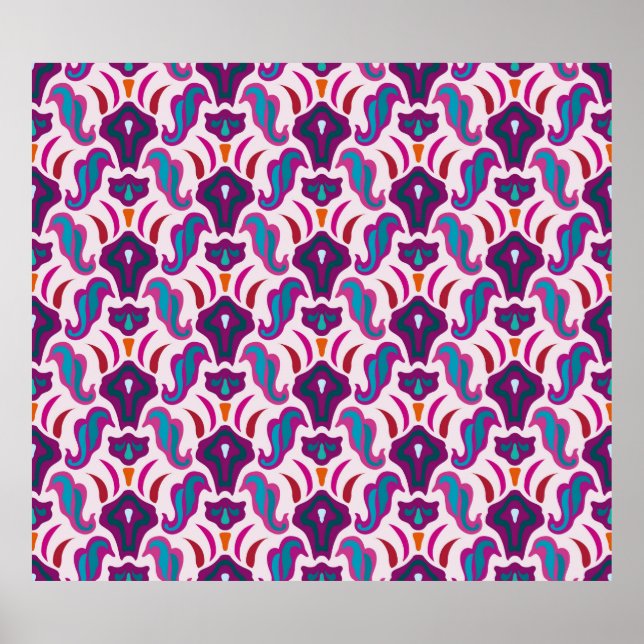 Art deco seamless pattern illustration poster (Front)