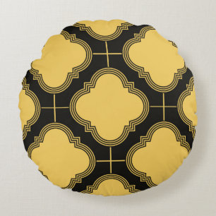Art Deco seamless pattern. Vintage decoration orna Round Cushion
