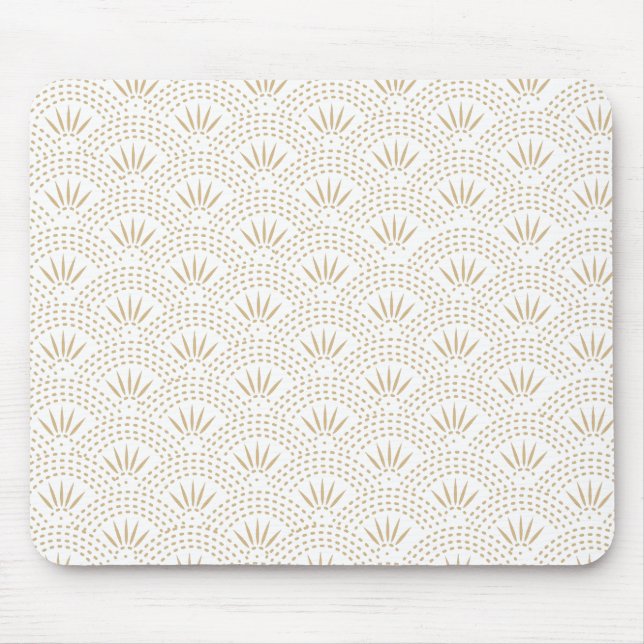 Art Deco Seigaiha Wave Pattern Mouse Mat (Front)