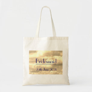 Art Deco Sepia Cloud Bridesmaid Tote Bag