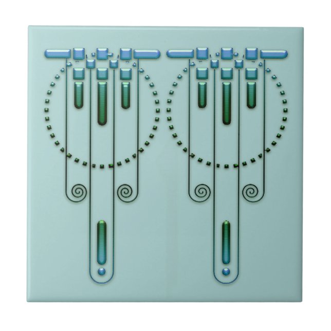 Art Deco "Shades of" Tile. Tile (Front)