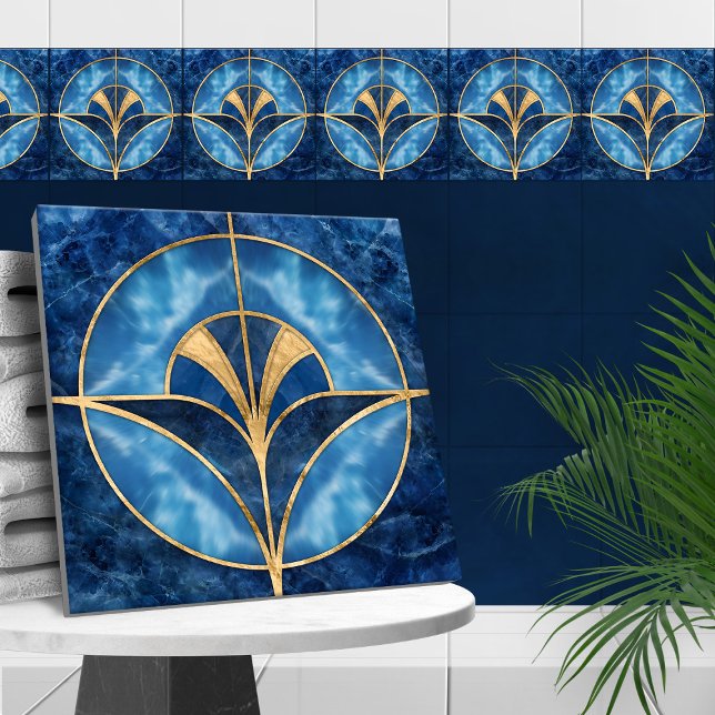 Art Deco Shell - Blue Marble & Gold Tile (Creator Uploaded)