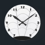 Art Deco Shell Design Black And White Round Clock<br><div class="desc">Wall clock art deco design that you can customise with any text of your choice. Should you require any help with customising then contact us through the link on this page. Art deco wall clock.</div>