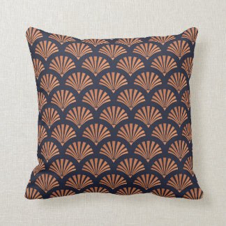 Art Deco Shell Pattern Copper Cushion