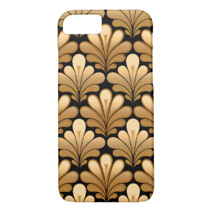 Art Deco Shell Pattern, Gold and Black iPhone 8/7 Case