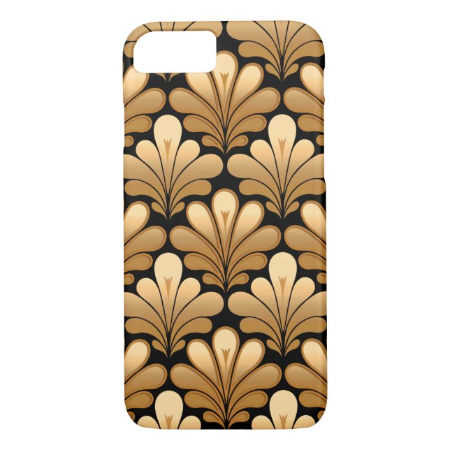 Art Deco Shell Pattern, Gold and Black Case-Mate iPhone Case (Back)