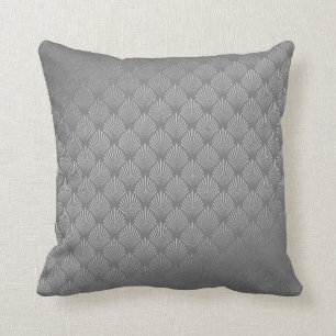 Art Deco Silver Gray Scales Seashells VIP Cushion