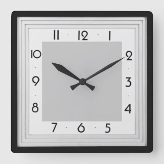 Art Deco simple grey Square Wall Clock
