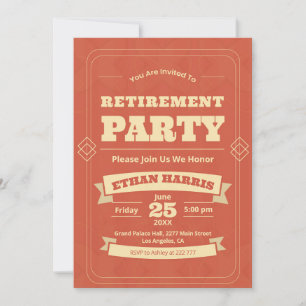 Art Deco Simple Retirement  Invitation