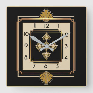 Art Deco simple Square Wall Clock