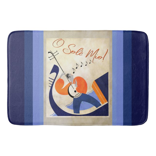 Art Deco Singing Gondolier O Sole Mio Bath Mat (Front)