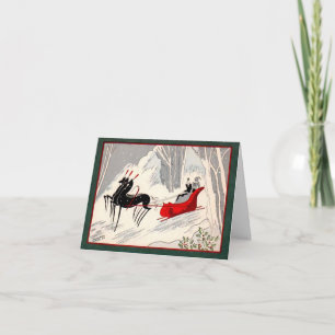 Art Deco sleigh Holiday Card