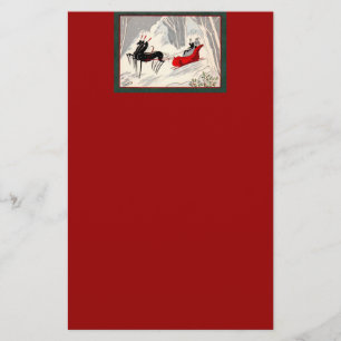 Art Deco Sleigh Ride Stationery