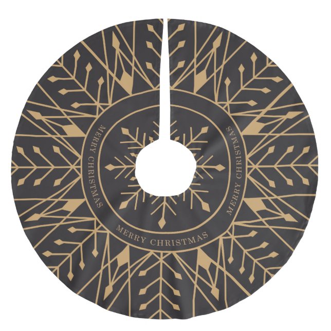 Art Deco Snowflake Holiday Tree Skirt (Front)
