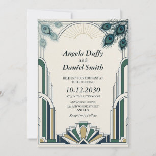 Art Deco sophisticated Roaring 20's Invitation