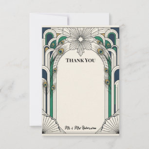 Art Deco sophisticated Roaring 20s Thank You Card