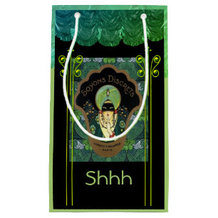 Art deco soyons discrets woman vintage green black small gift bag