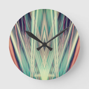 Art Deco spotlights pattern Round Clock