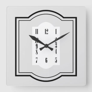 Art Deco Square Square Wall Clock