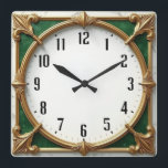Art Deco Square Wall Clock<br><div class="desc">Great clock design. You will love it like others. Be free to use this design for other product you like or to customise and add your text. Follow me for more. Thank you. Have a nice day.</div>