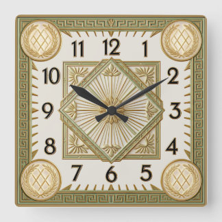 Art Deco Square Wall Clock