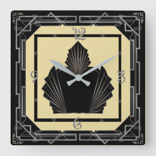 Art Deco Square Wall Clock