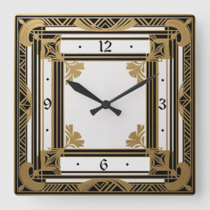 Art Deco Square Wall Clock