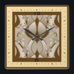 Art Deco Square Wall Clock<br><div class="desc">Great clock design. You will love it like others. Be free to use this design for other product you like or to customise and add your text. Follow me for more. Thank you. Have a nice day.</div>