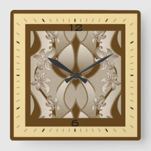Art Deco Square Wall Clock