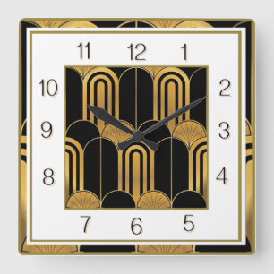Art Deco Square Wall Clock