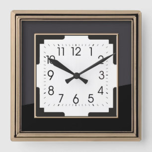 Art Deco Square Wall Clock